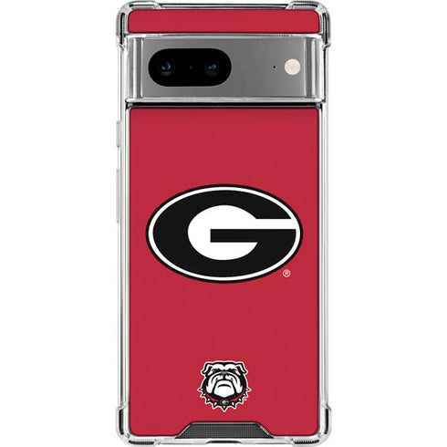 University of Georgia Logo Red Google Pixel 7a Clear Case